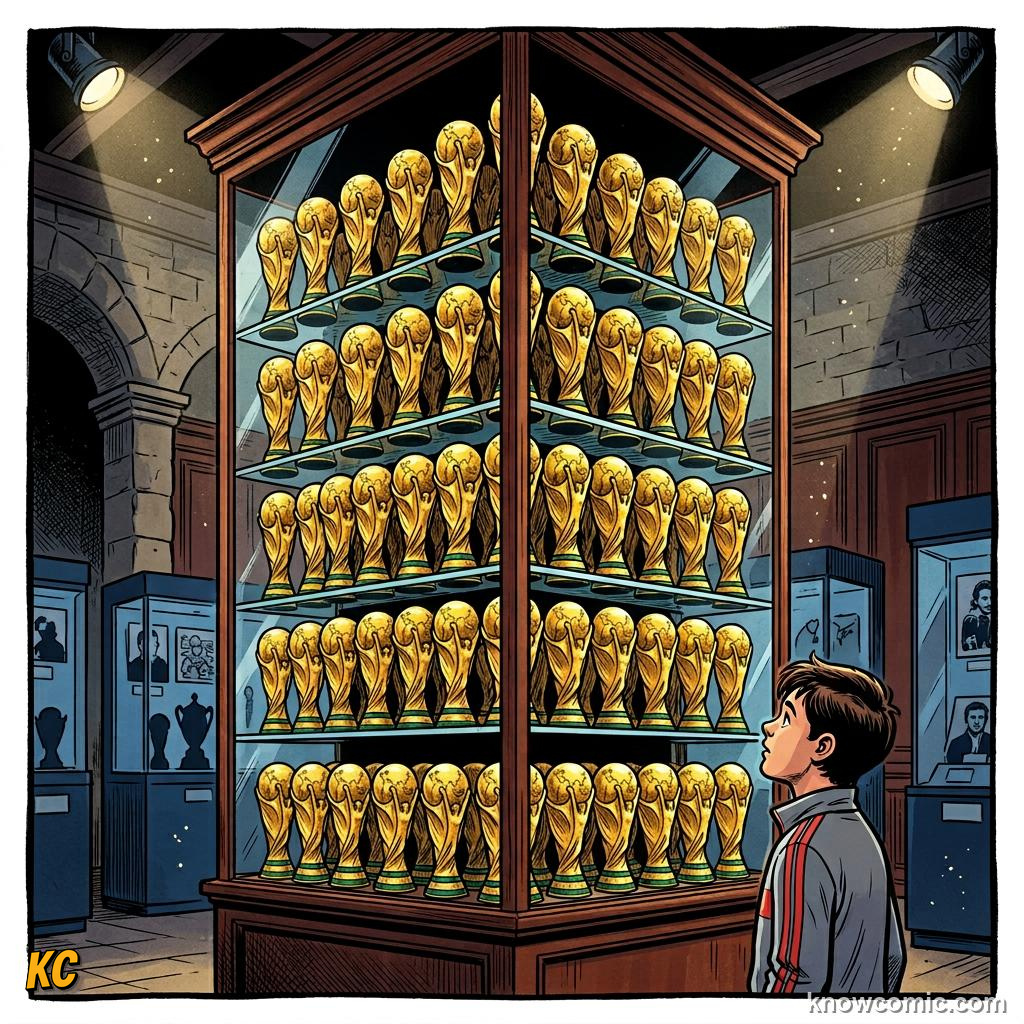 Comic panel titled debutants and returning surprises, labelled europe, from the KnowComic World Cup 2026 lesson on teams to watch: giants & underdogs