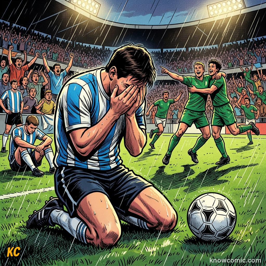 Comic panel titled giants, debutants, and dreamers, labelled compact teams, from the KnowComic World Cup 2026 lesson on teams to watch: giants & underdogs