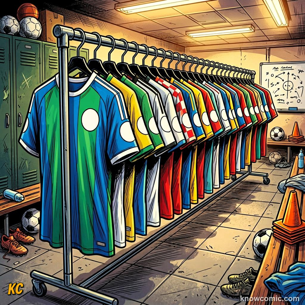 Comic panel titled building the shortlist, labelled the squad list, from the KnowComic World Cup 2026 lesson on squad selection: 26 heroes