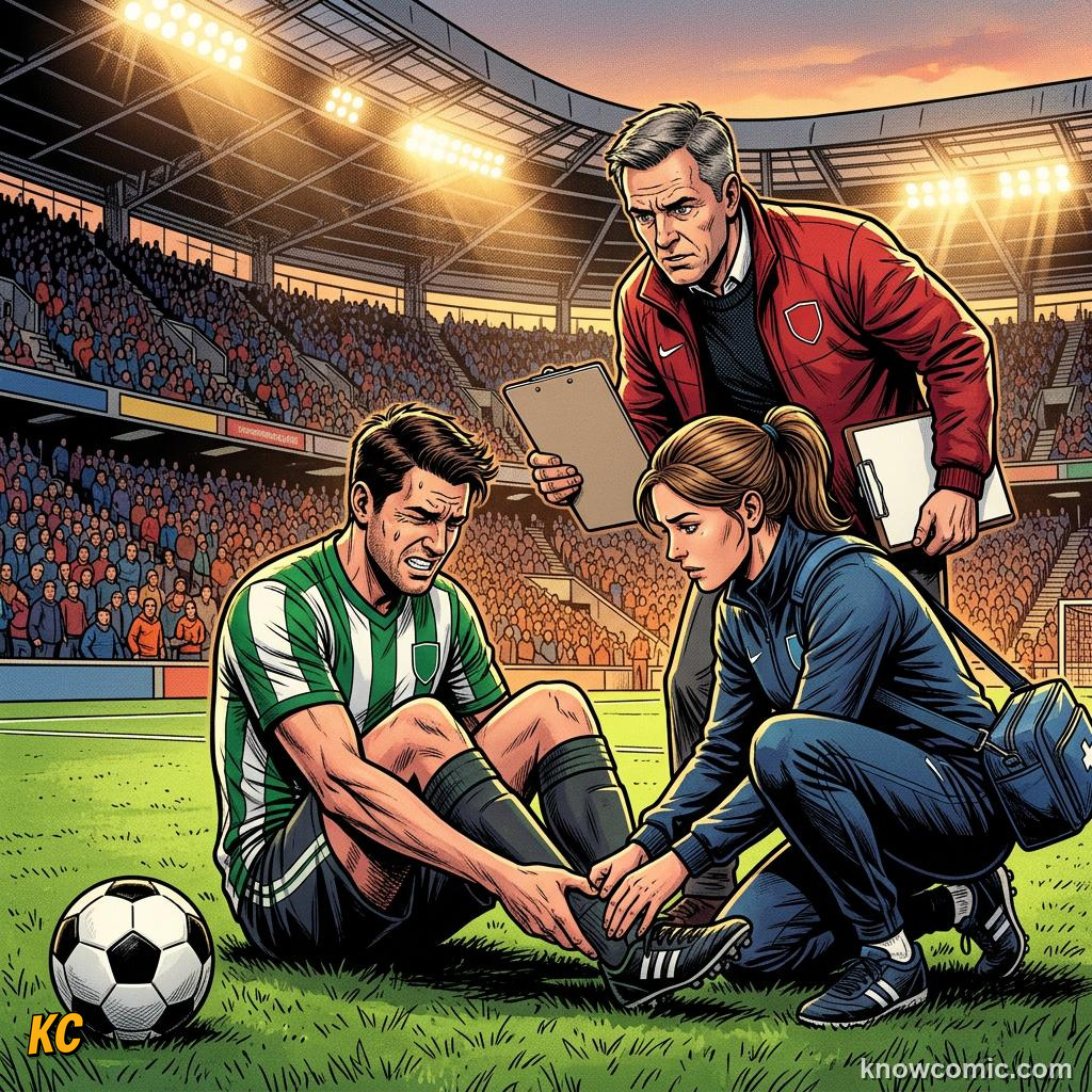 Comic panel titled leaving out a star, labelled form, from the KnowComic World Cup 2026 lesson on squad selection: 26 heroes
