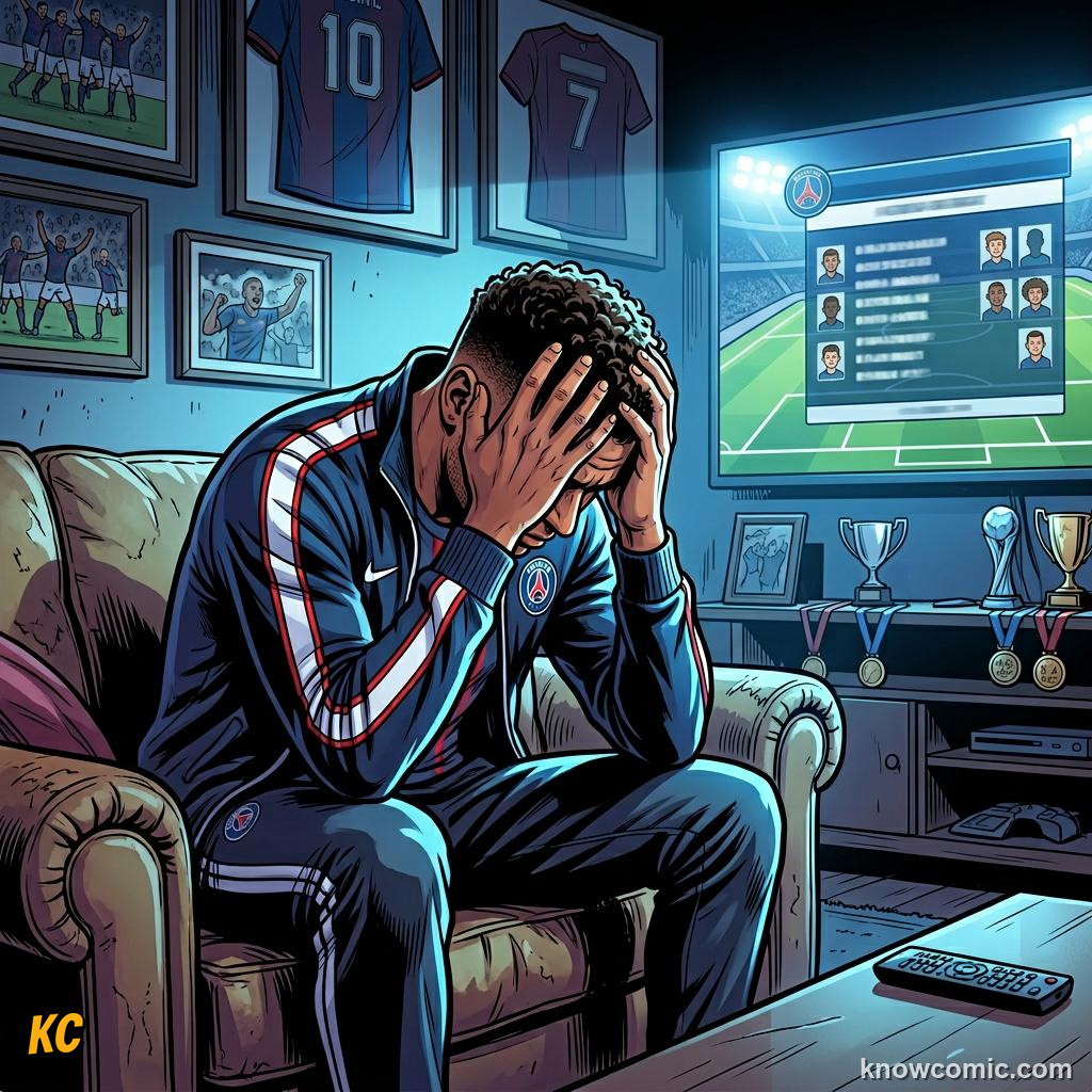 Comic panel titled leaving out a star, labelled the call, from the KnowComic World Cup 2026 lesson on squad selection: 26 heroes
