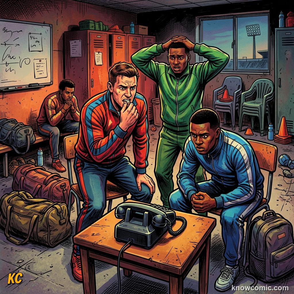 Comic panel titled leaving out a star, labelled omissions, from the KnowComic World Cup 2026 lesson on squad selection: 26 heroes