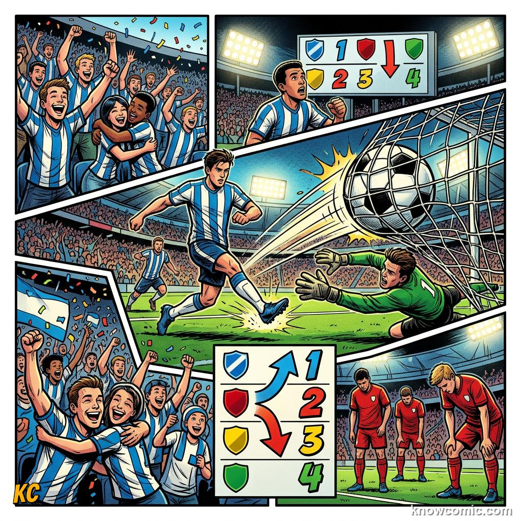 Comic panel titled read the table like a pro, labelled step 3, from the KnowComic World Cup 2026 lesson on how to read the group table