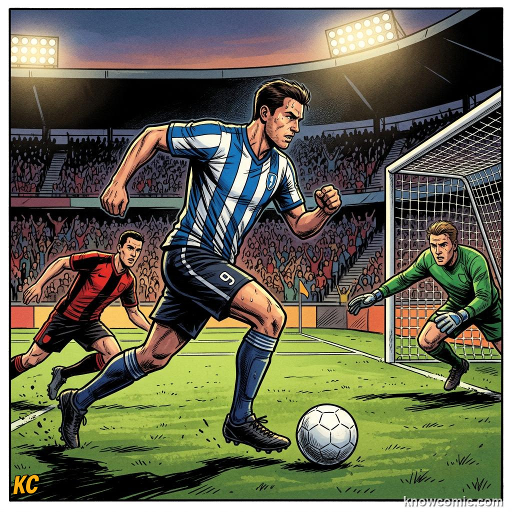 Comic panel titled when the whistle is not enough, labelled 90 minutes, from the KnowComic World Cup 2026 lesson on knockouts: win or go home