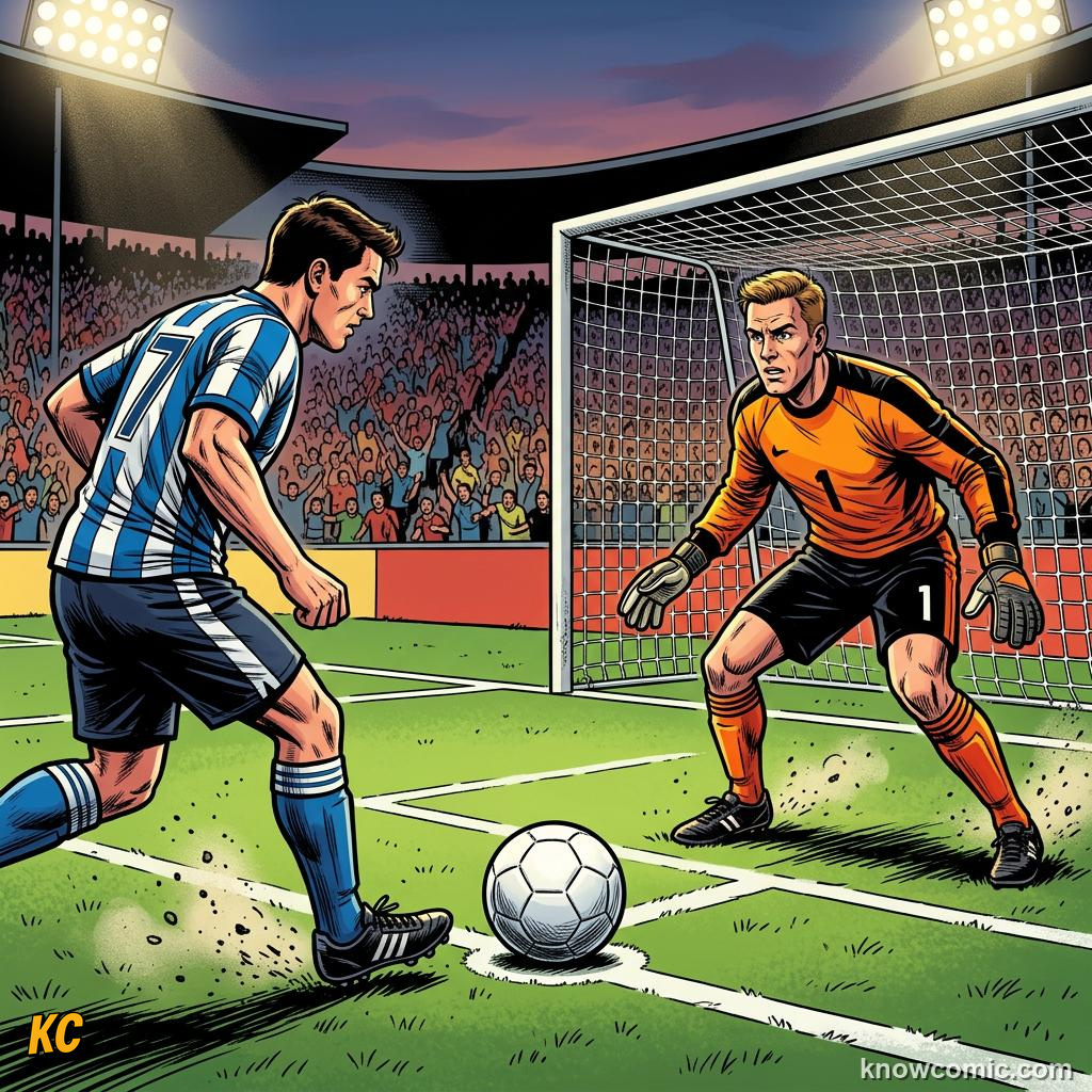 Comic panel titled when the whistle is not enough, labelled 30 more, from the KnowComic World Cup 2026 lesson on knockouts: win or go home
