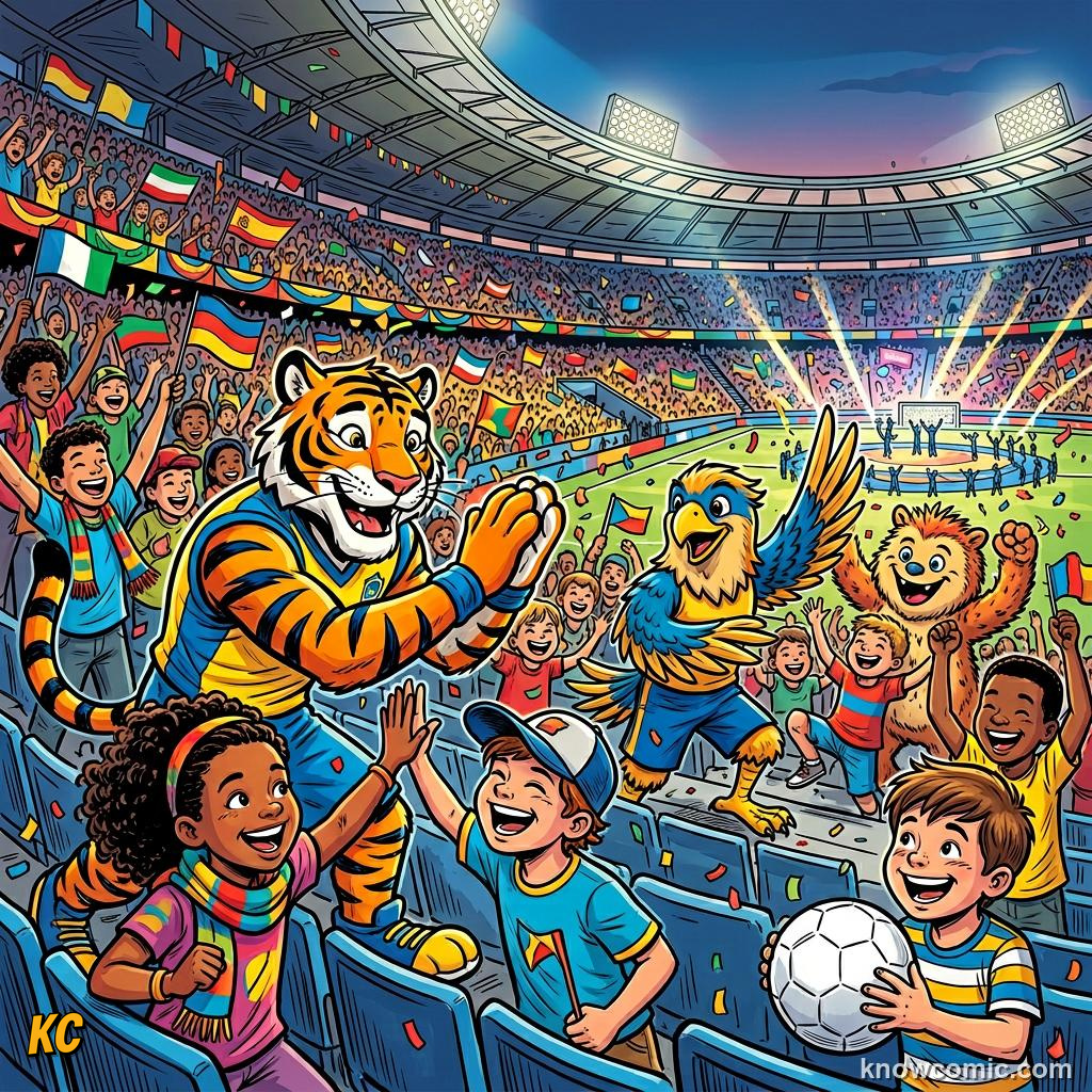 Comic panel titled why the first game matters, labelled upsets, from the KnowComic World Cup 2026 lesson on opening match & ceremonies