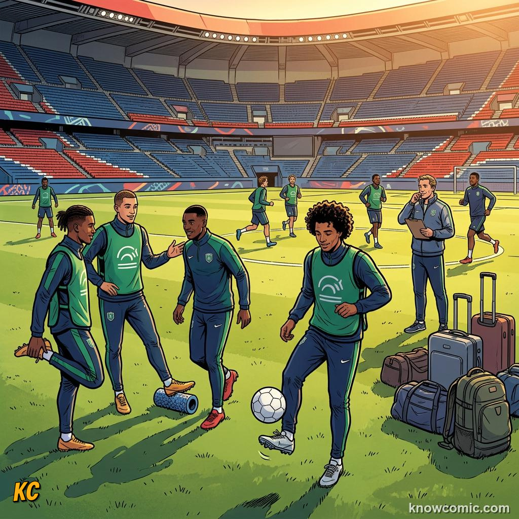 Comic panel titled fighting jet lag, labelled science, from the KnowComic World Cup 2026 lesson on travel & time zones