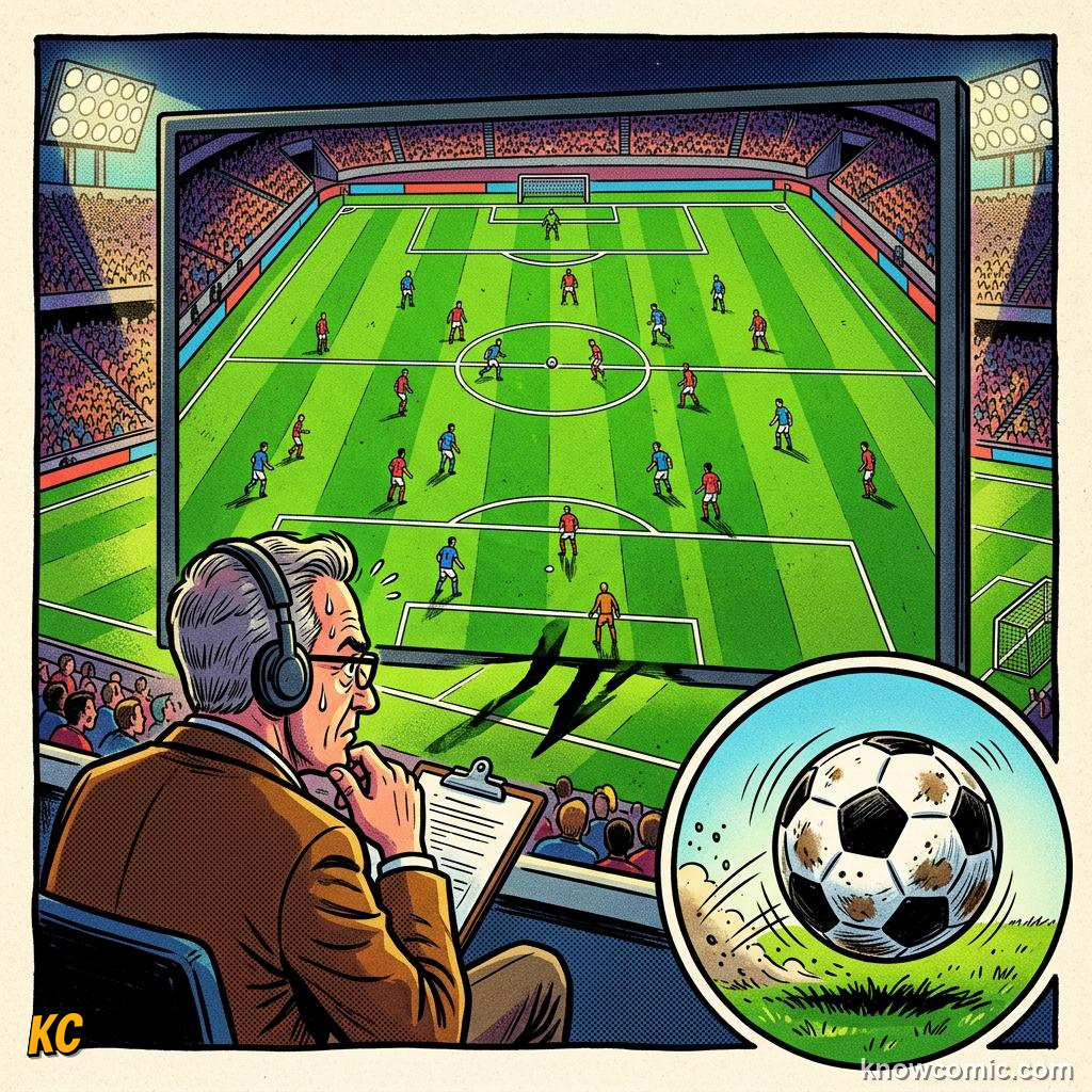 Comic panel titled 4-3-3, 4-4-2, and beyond, labelled patterns, from the KnowComic World Cup 2026 lesson on how to watch like an expert
