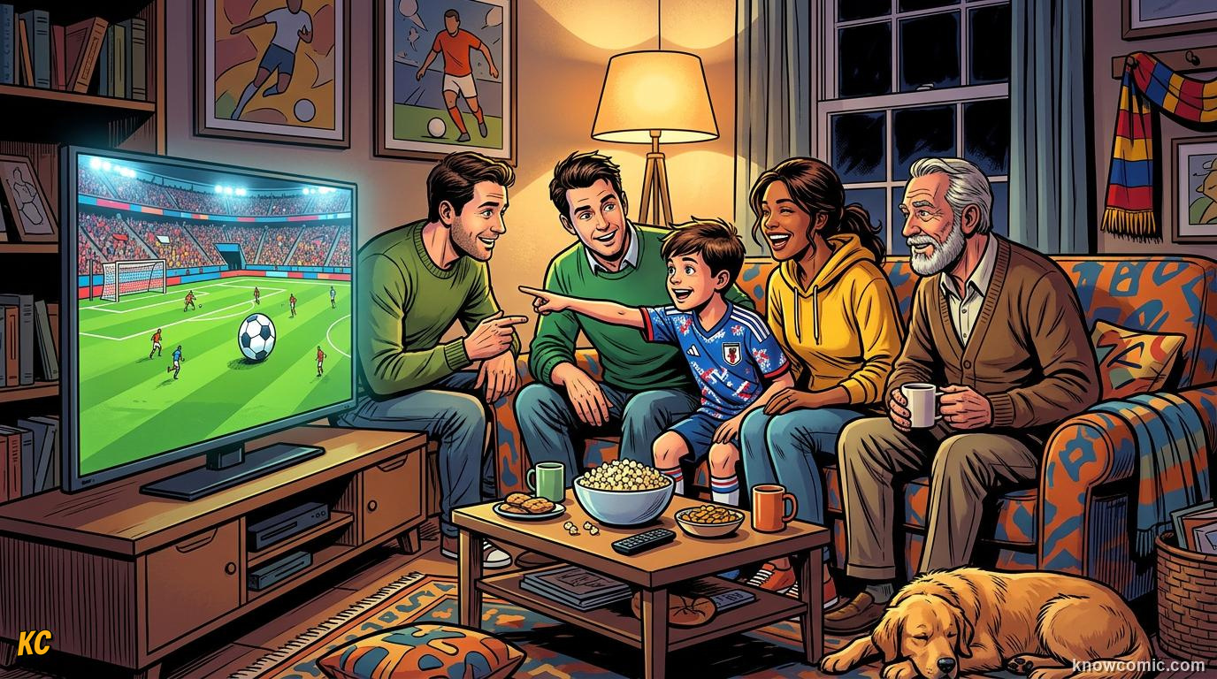 Comic panel titled put it all together, labelled your turn, from the KnowComic World Cup 2026 lesson on how to watch like an expert