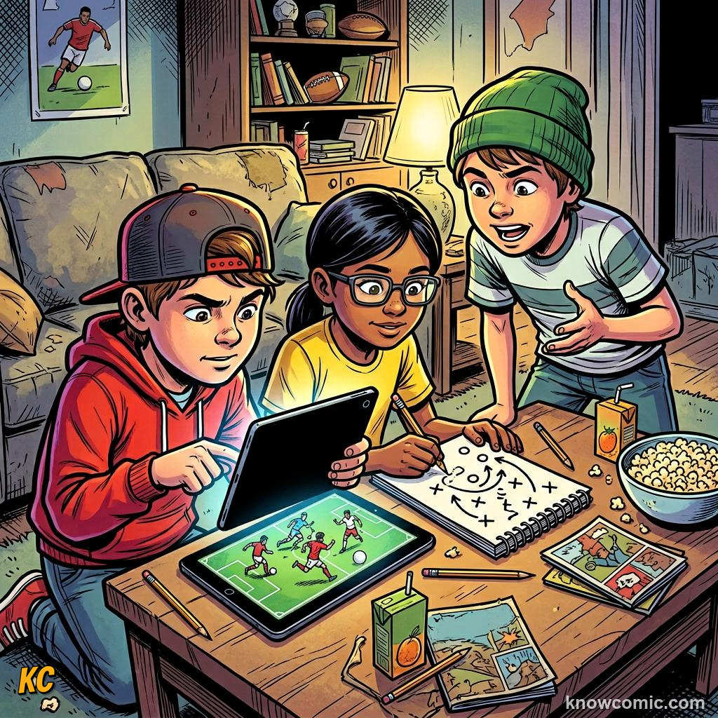 Comic panel labelled checklist, illustrating how to watch like an expert in KnowComic's World Cup 2026 series