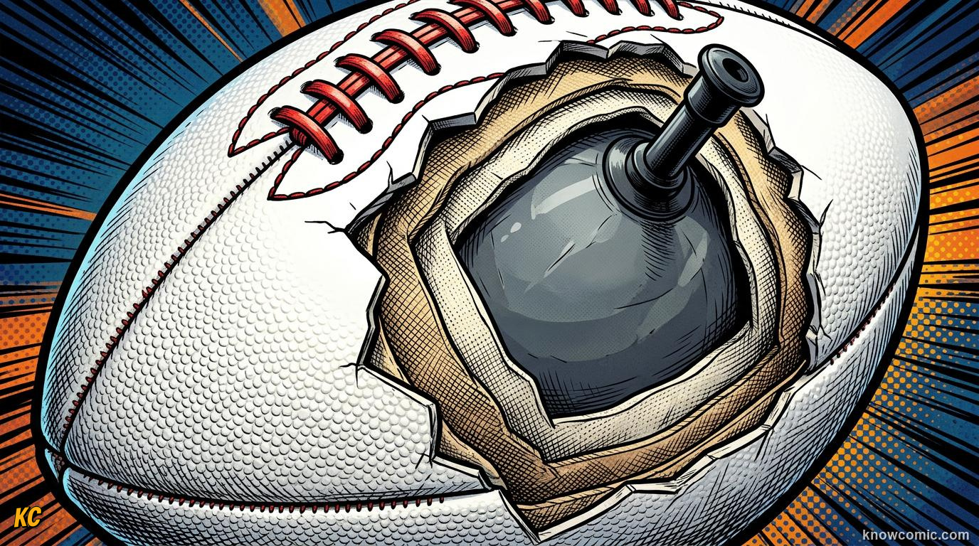 Comic panel titled tested like a spacecraft, labelled lab science, from the KnowComic World Cup 2026 lesson on the science of the ball