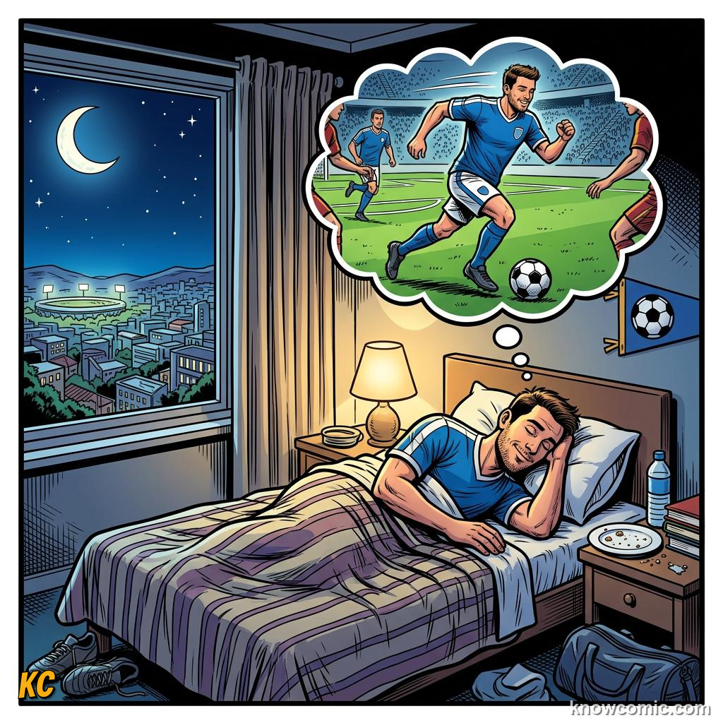 Comic panel titled nutrition at world cup 2026, labelled sodium, from the KnowComic World Cup 2026 lesson on nutrition - fuel of champions