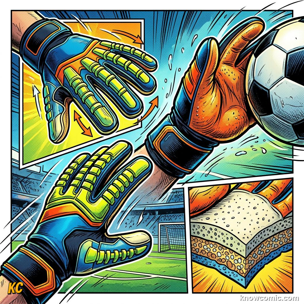 Comic panel titled when milliseconds win trophies, labelled vr, from the KnowComic World Cup 2026 lesson on reaction time: the keeper's brain