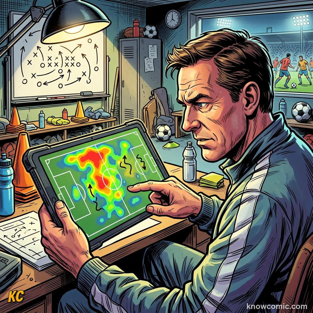 Comic panel titled the gps vest revolution, labelled soft ground, from the KnowComic World Cup 2026 lesson on boots & wearable tech
