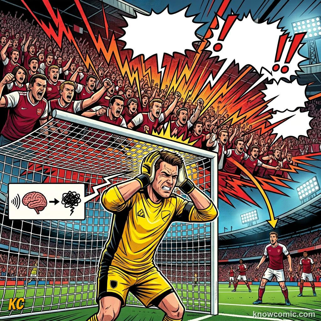 Comic panel titled sixteen stadiums, endless variables, labelled open, from the KnowComic World Cup 2026 lesson on stadium science