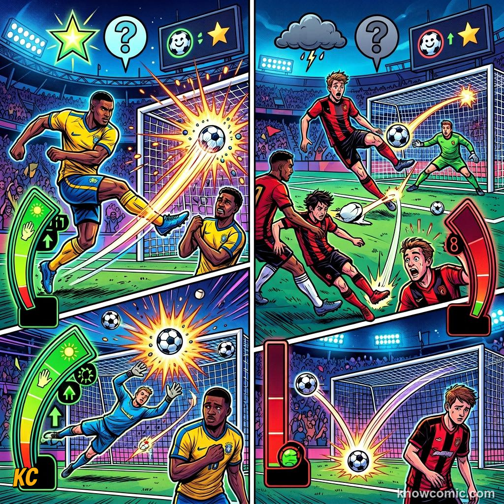 Comic panel titled pass maps tell stories, labelled winger, from the KnowComic World Cup 2026 lesson on football by numbers: stats & ai