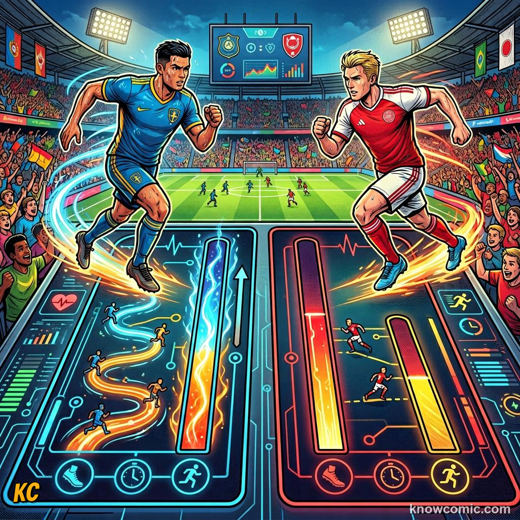 Comic panel titled dashboards drive decisions, labelled fit, from the KnowComic World Cup 2026 lesson on football by numbers: stats & ai