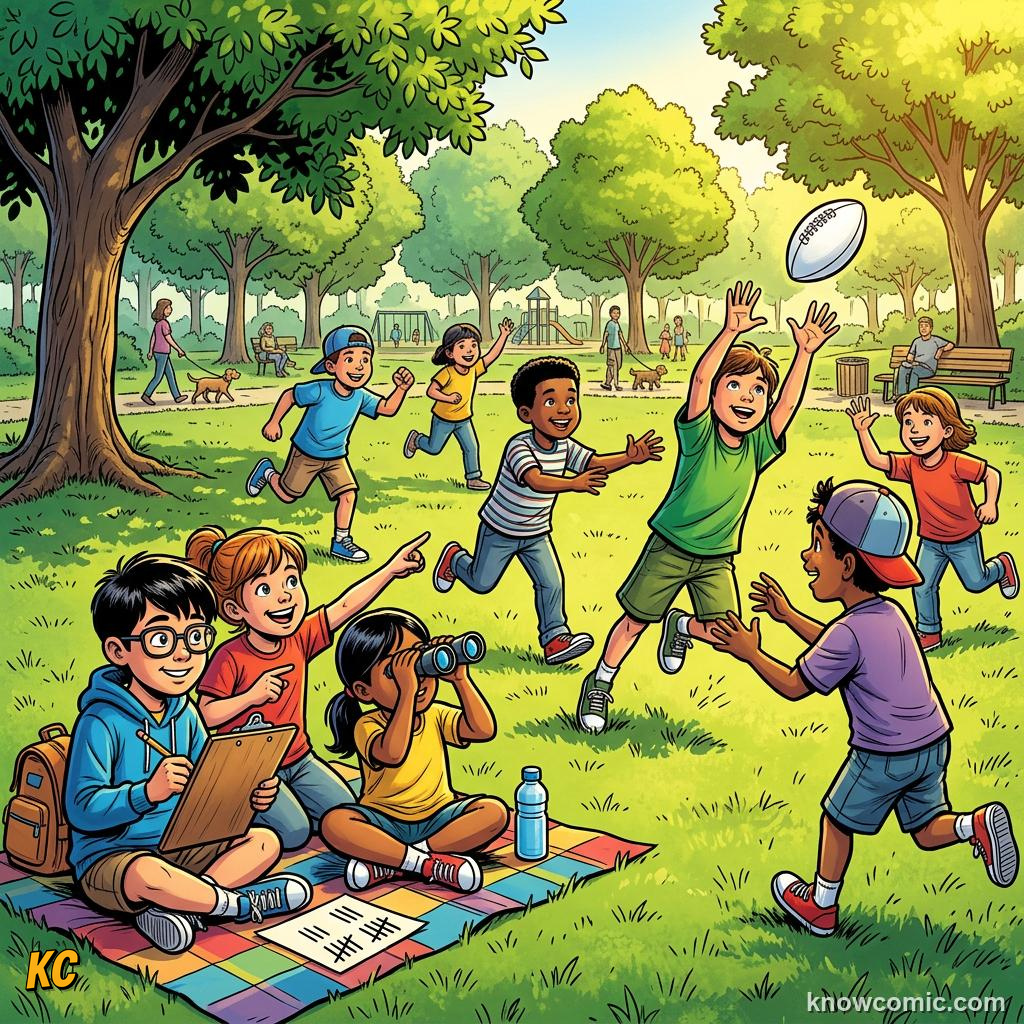 Comic panel labelled tablet, illustrating football by numbers: stats & ai in KnowComic's World Cup 2026 series