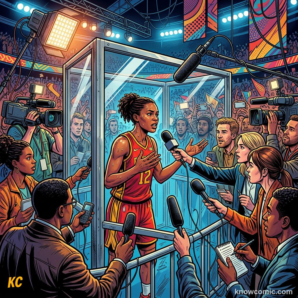 Comic panel titled winding down for glory, labelled psych, from the KnowComic World Cup 2026 lesson on life inside a world cup camp