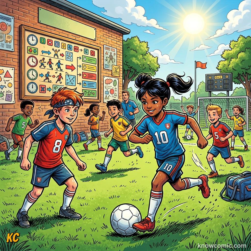 Comic panel labelled video, illustrating life inside a world cup camp in KnowComic's World Cup 2026 series