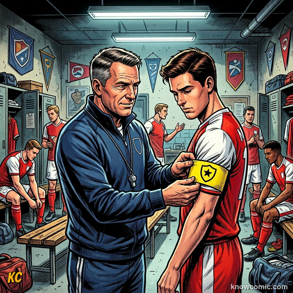 Comic panel titled changing the game at the break, labelled possession, from the KnowComic World Cup 2026 lesson on coaches: the masterminds