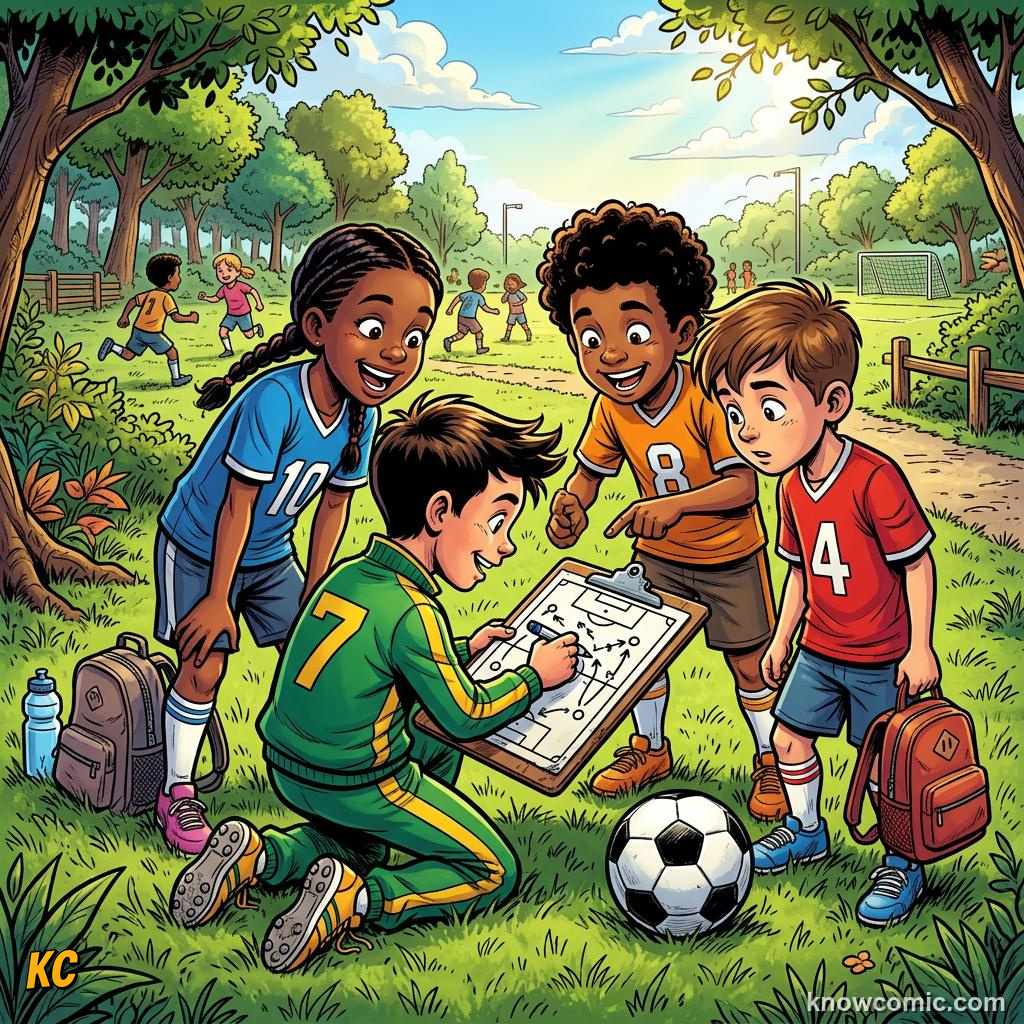 Comic panel labelled dugout, illustrating coaches: the masterminds in KnowComic's World Cup 2026 series