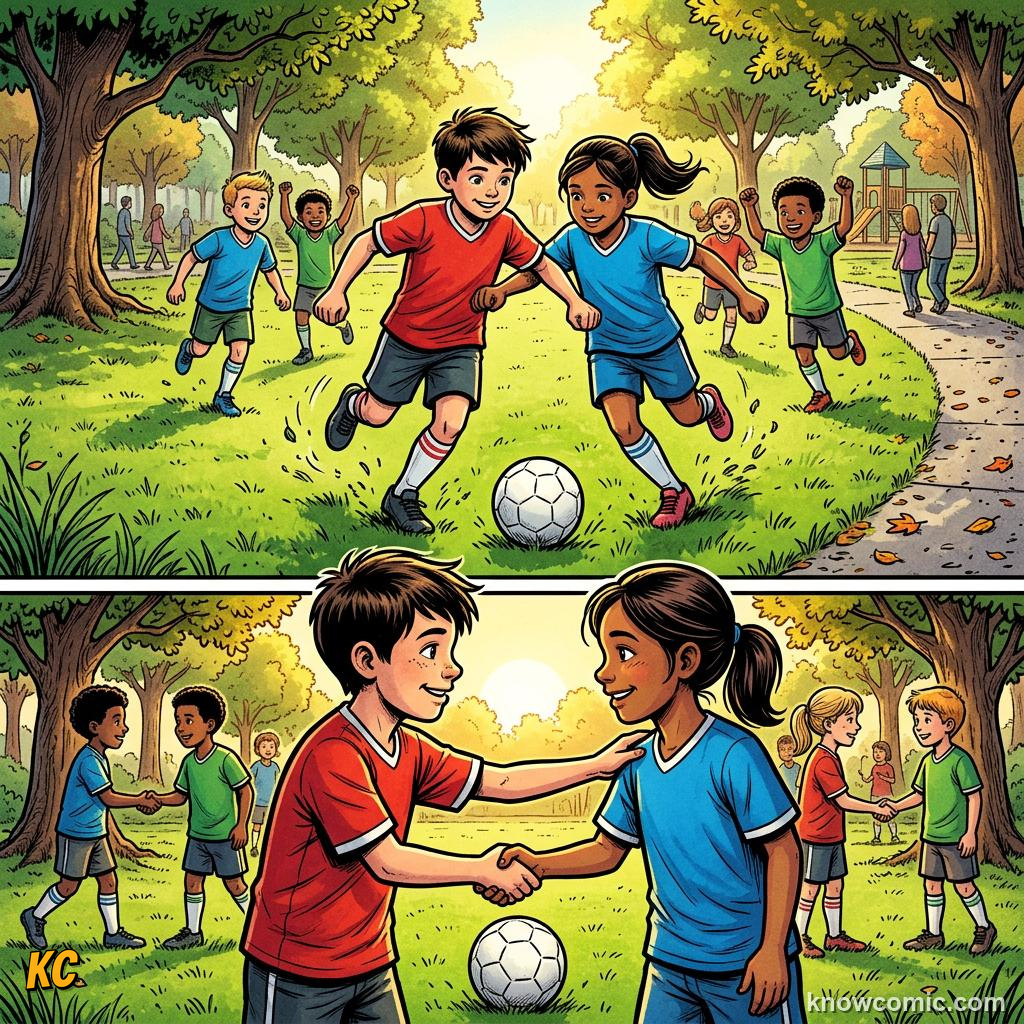 Comic panel labelled doctors, illustrating doping control & fair play in KnowComic's World Cup 2026 series