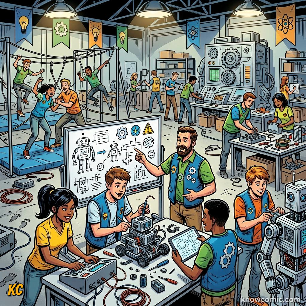 Comic panel titled the ball kid job, labelled tunnel, from the KnowComic World Cup 2026 lesson on volunteers & ball kids