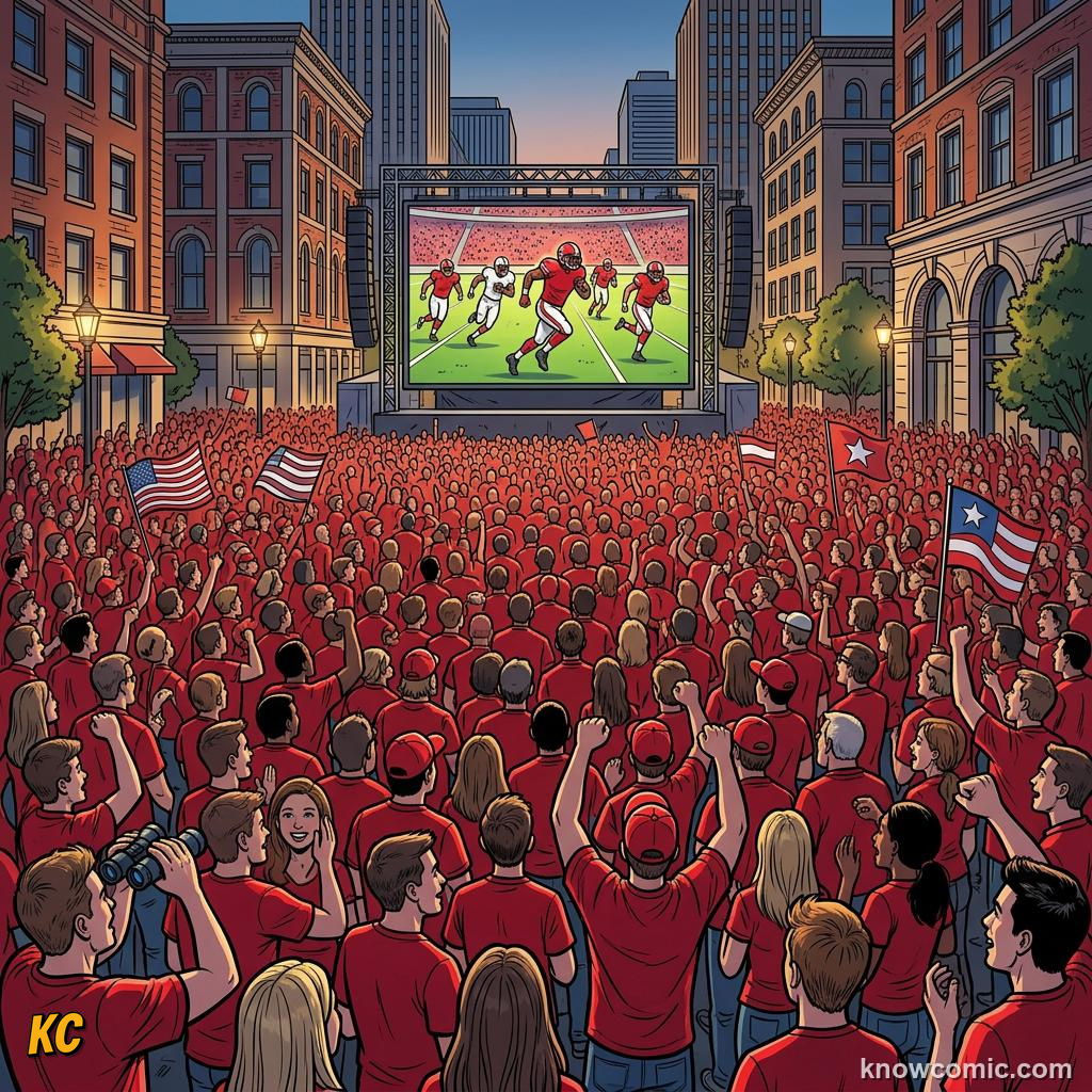 Comic panel titled football's festival spirit, labelled food, from the KnowComic World Cup 2026 lesson on fans, chants & colours