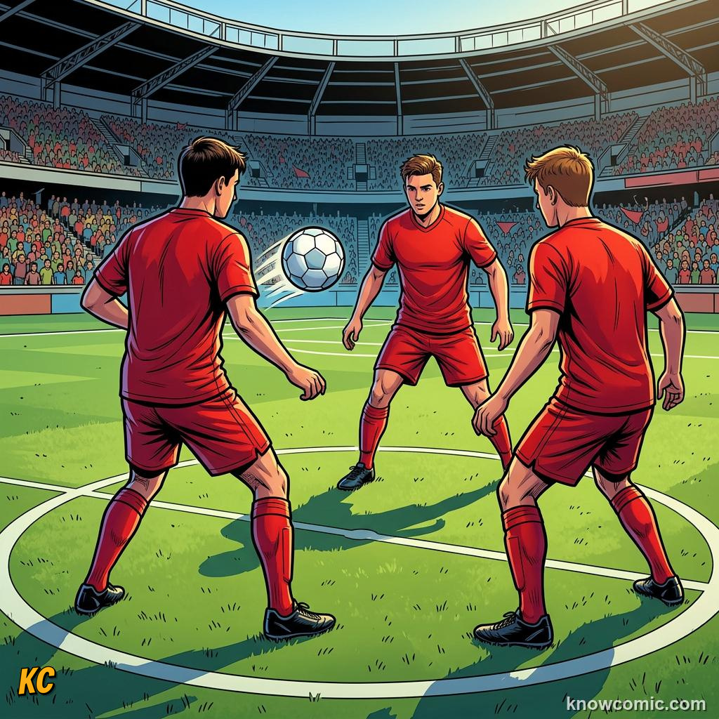 Comic panel titled flair meets tactics, labelled mix, from the KnowComic World Cup 2026 lesson on how the world plays