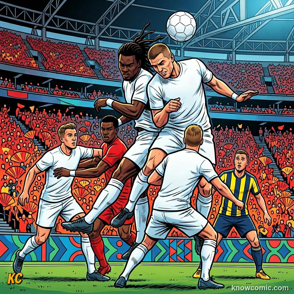 Comic panel titled power and precision, labelled brazil, from the KnowComic World Cup 2026 lesson on how the world plays