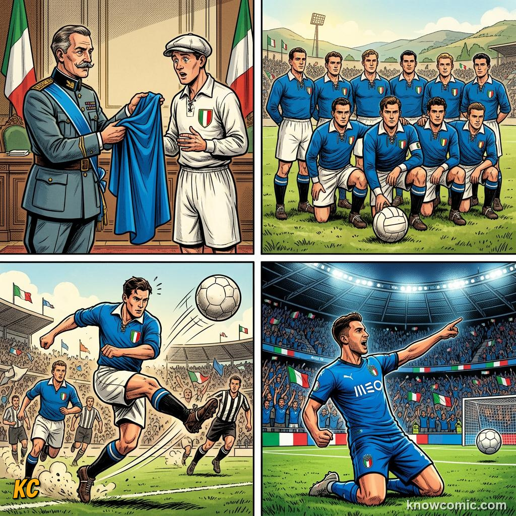 Comic panel titled when both teams wear the same colour, labelled more, from the KnowComic World Cup 2026 lesson on kits & colours