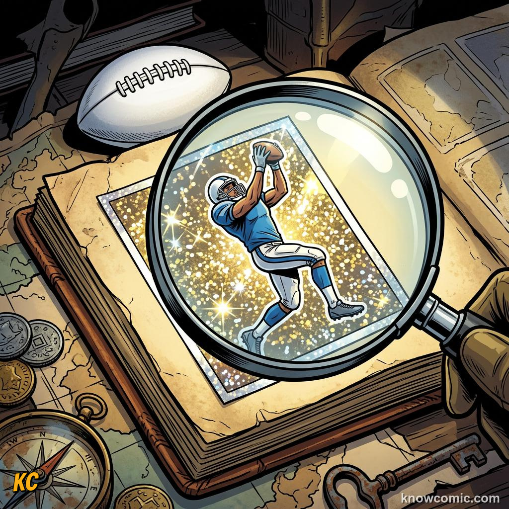 Comic panel titled completing your album before kickoff, labelled foil, from the KnowComic World Cup 2026 lesson on stickers, cards & collections