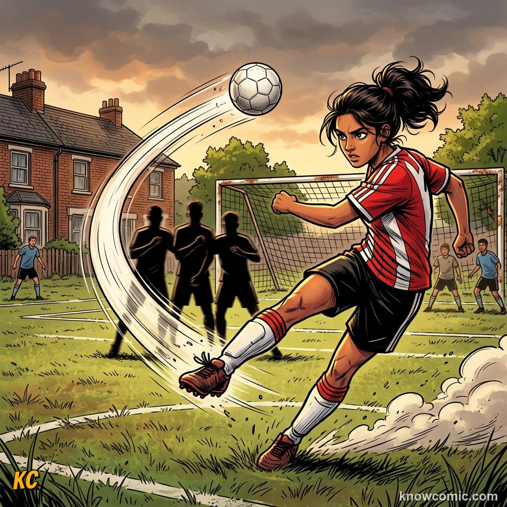Comic panel titled when real clubs open their doors, labelled 1981, from the KnowComic World Cup 2026 lesson on football in movies & games