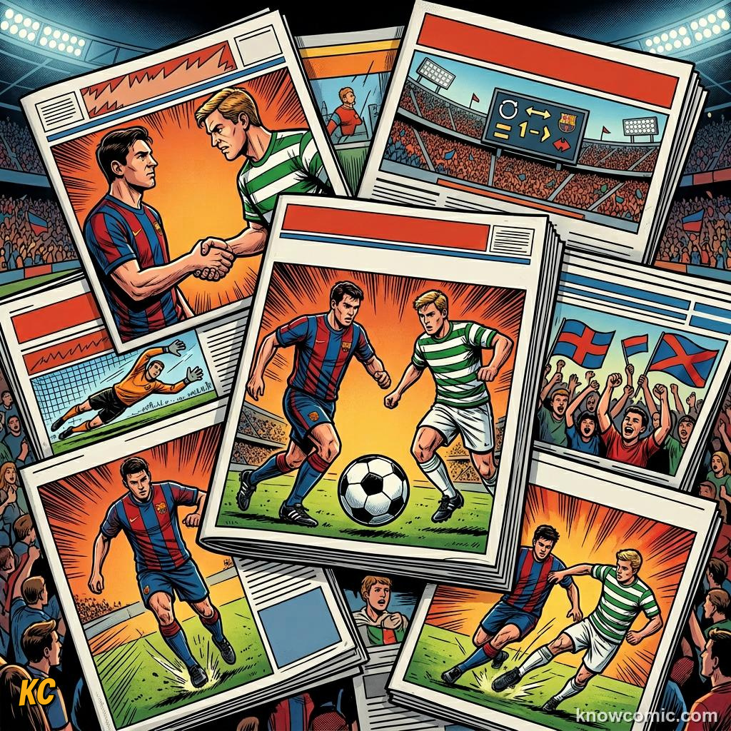 Comic panel titled the rivalry that stops a continent, labelled stakes, from the KnowComic World Cup 2026 lesson on great national rivalries