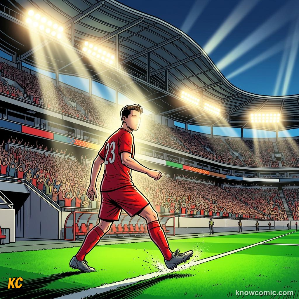 Comic panel labelled debut, illustrating youth academies: how stars begin in KnowComic's World Cup 2026 series