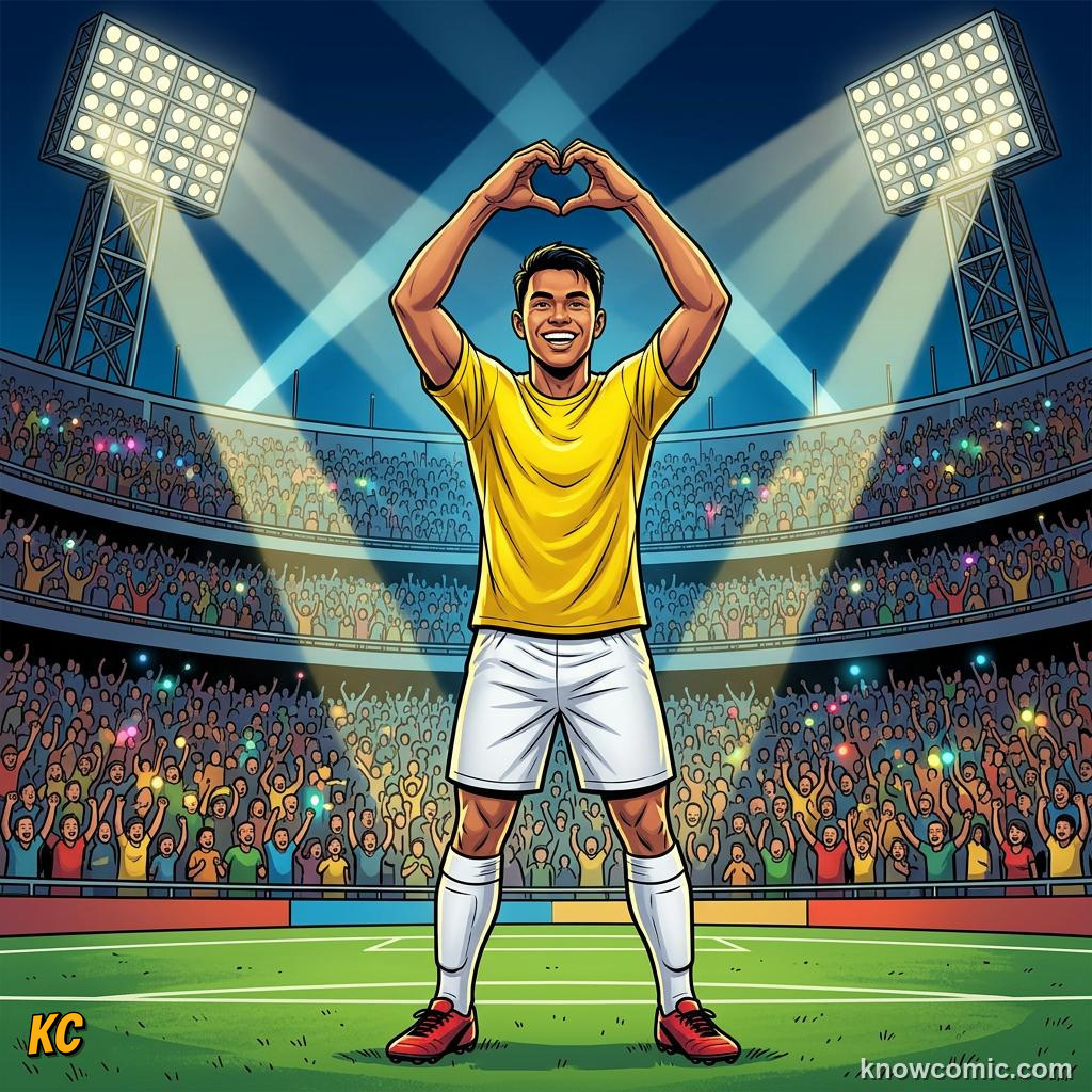 Comic panel titled the 17-year-old who conquered the world, labelled immortal, from the KnowComic World Cup 2026 lesson on legends of the cup: the kings