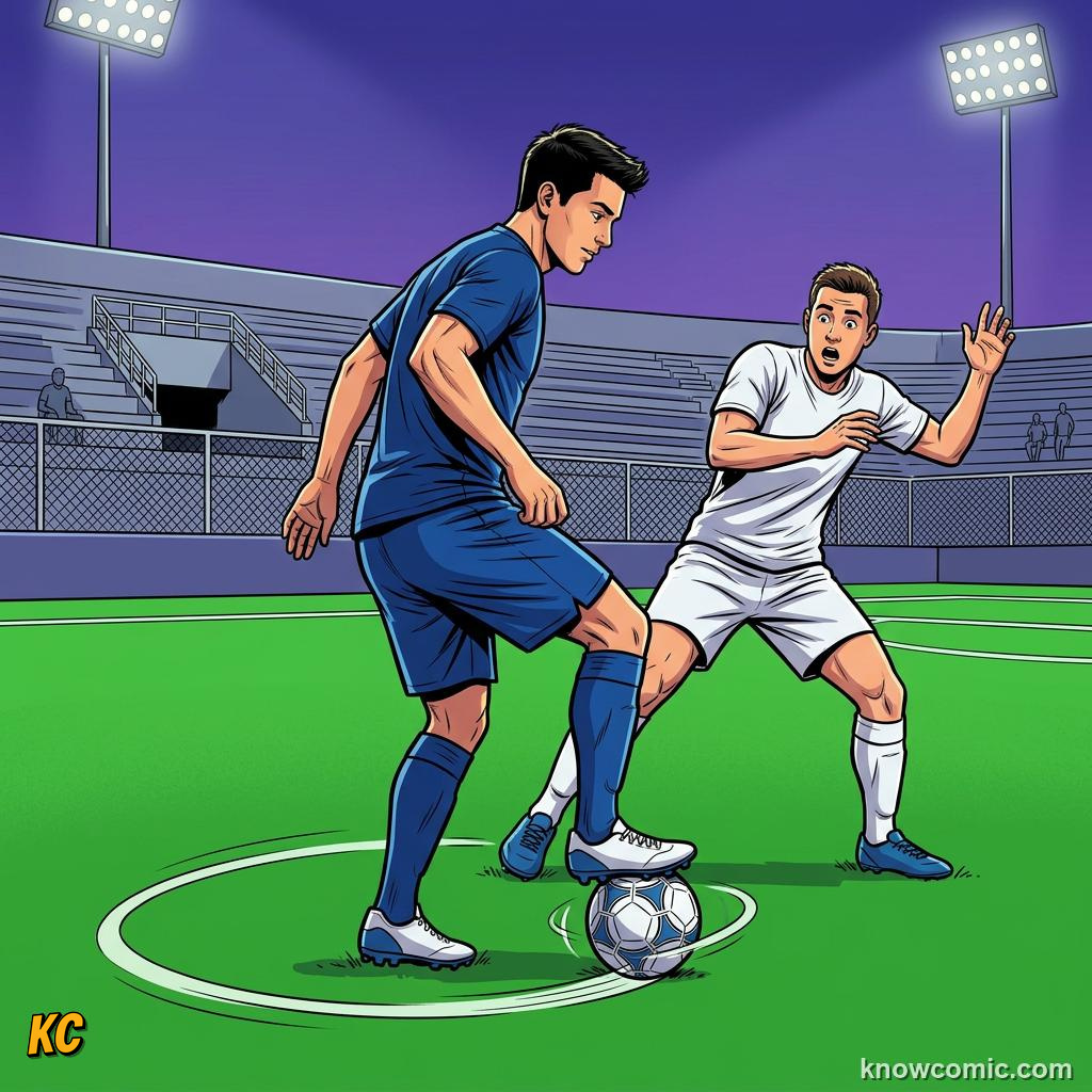 Comic panel titled the greatest comeback story, labelled style, from the KnowComic World Cup 2026 lesson on zidane, r9 & the 2000s