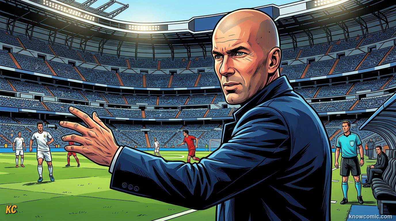 Comic panel titled how the 2000s shaped today, labelled legacy, from the KnowComic World Cup 2026 lesson on zidane, r9 & the 2000s