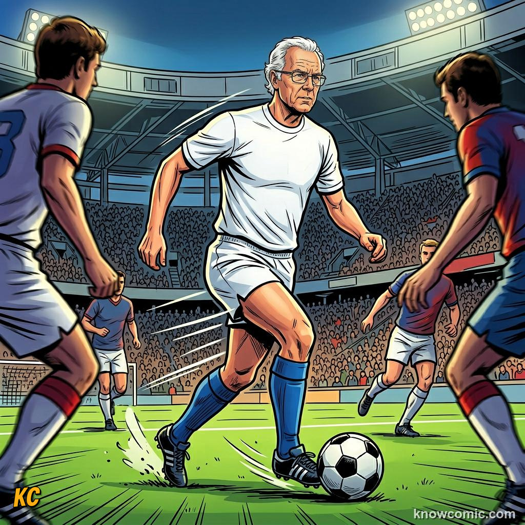 Comic panel titled defenders who led from the back, labelled libero, from the KnowComic World Cup 2026 lesson on captains who lifted the cup