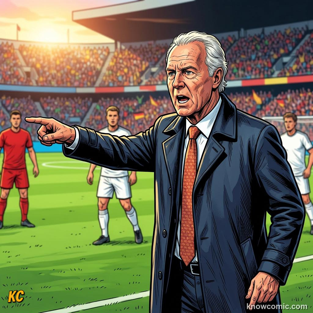 Comic panel titled defenders who led from the back, labelled 1990, from the KnowComic World Cup 2026 lesson on captains who lifted the cup