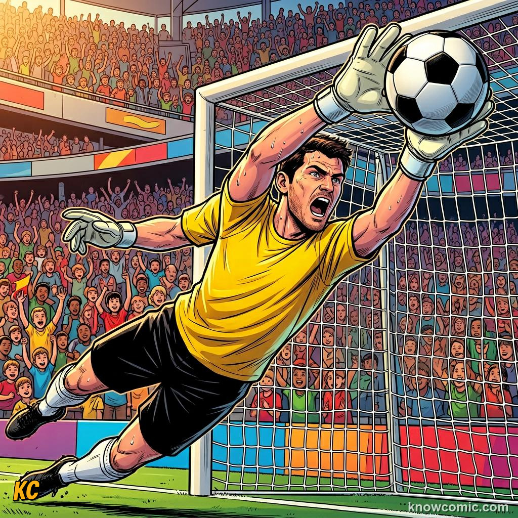 Comic panel titled leadership is a superpower, labelled keepers, from the KnowComic World Cup 2026 lesson on captains who lifted the cup