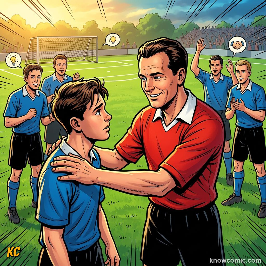 Comic panel labelled example, illustrating captains who lifted the cup in KnowComic's World Cup 2026 series