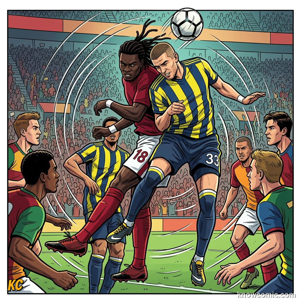Comic panel titled what makes a coaching genius, labelled pressing, from the KnowComic World Cup 2026 lesson on great coaches in history