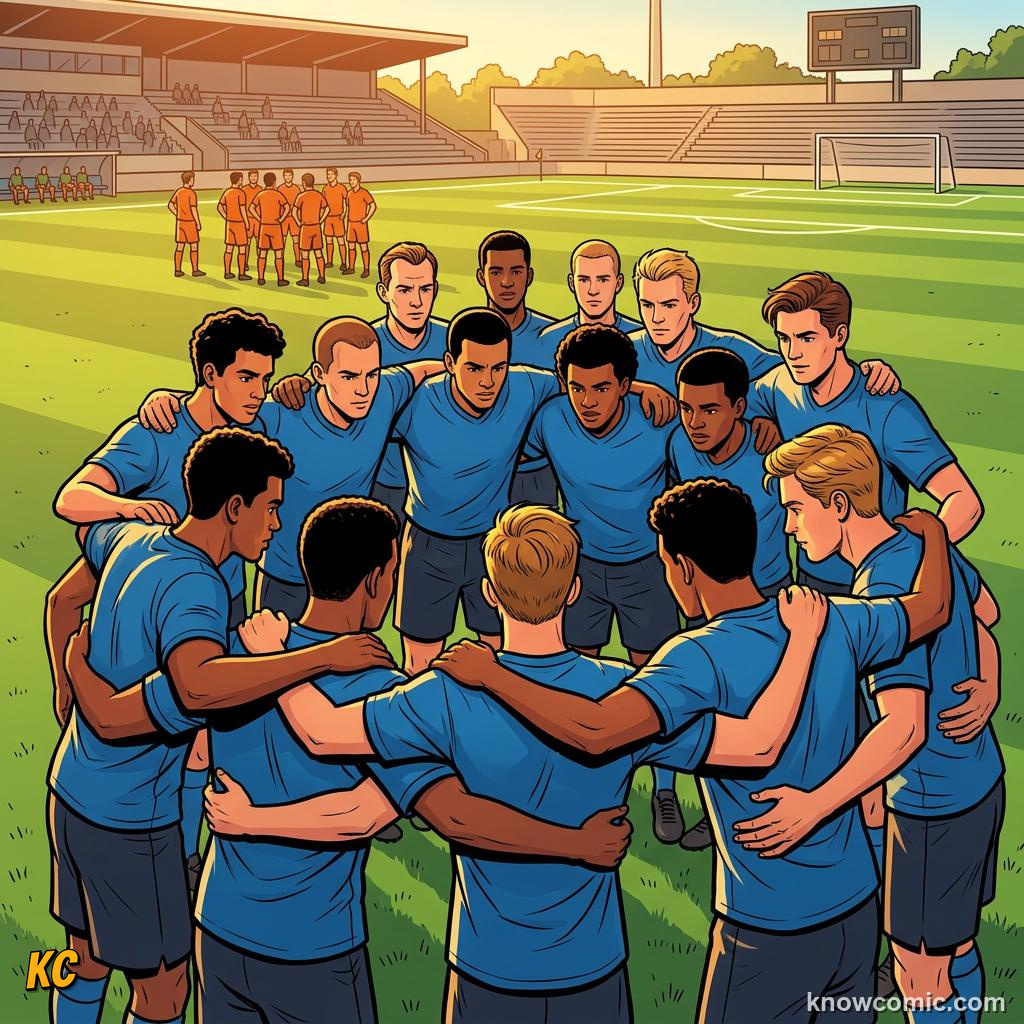 Comic panel titled cameroon stun the champions, labelled why it happens, from the KnowComic World Cup 2026 lesson on underdog miracles