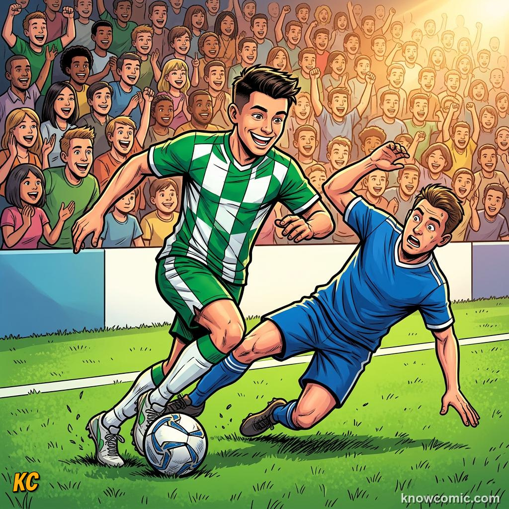 Comic panel titled belief beats reputation, labelled senegal 2002, from the KnowComic World Cup 2026 lesson on underdog miracles