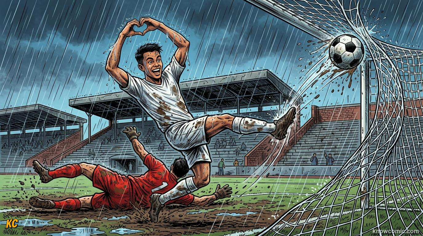 Comic panel titled a comeback no one expected, labelled switzerland 1954, from the KnowComic World Cup 2026 lesson on famous finals & epic upsets
