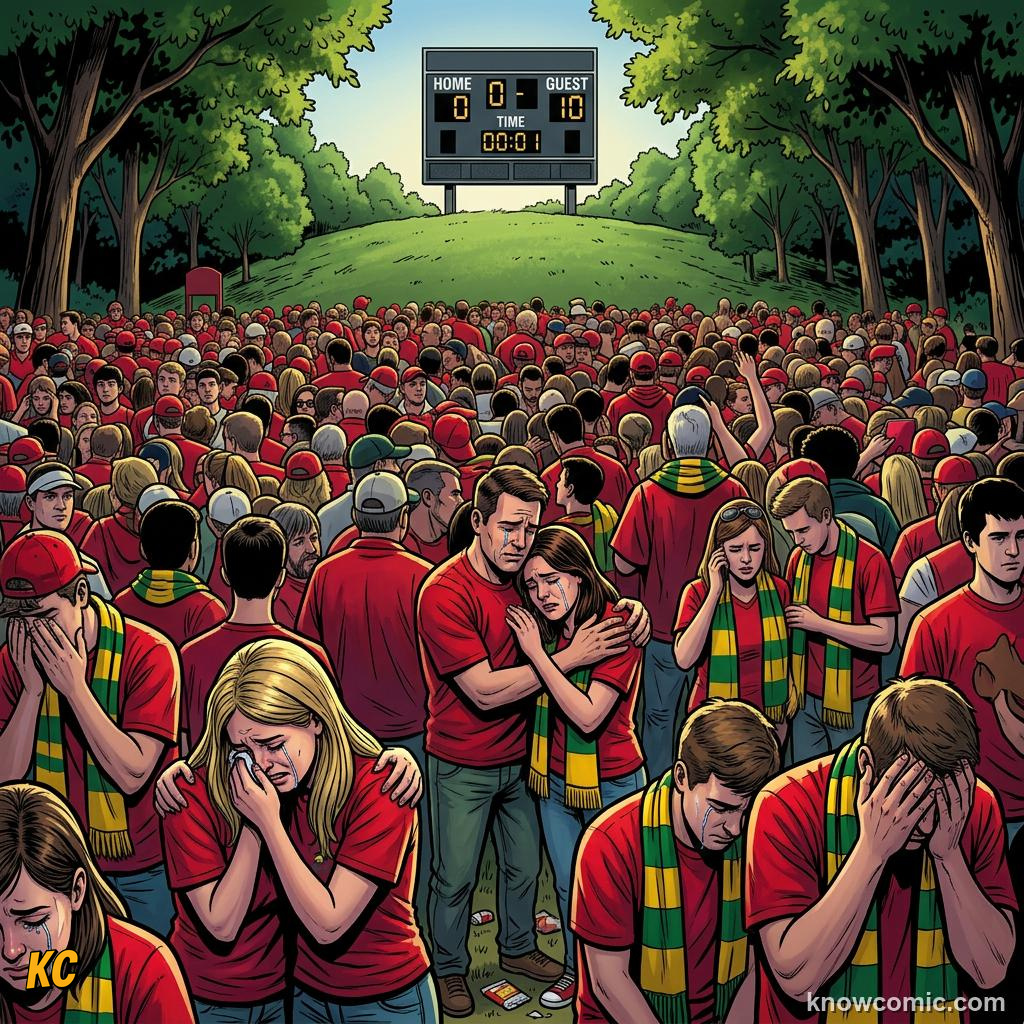Comic panel titled germany 7, brazil 1, labelled the collapse, from the KnowComic World Cup 2026 lesson on famous finals & epic upsets