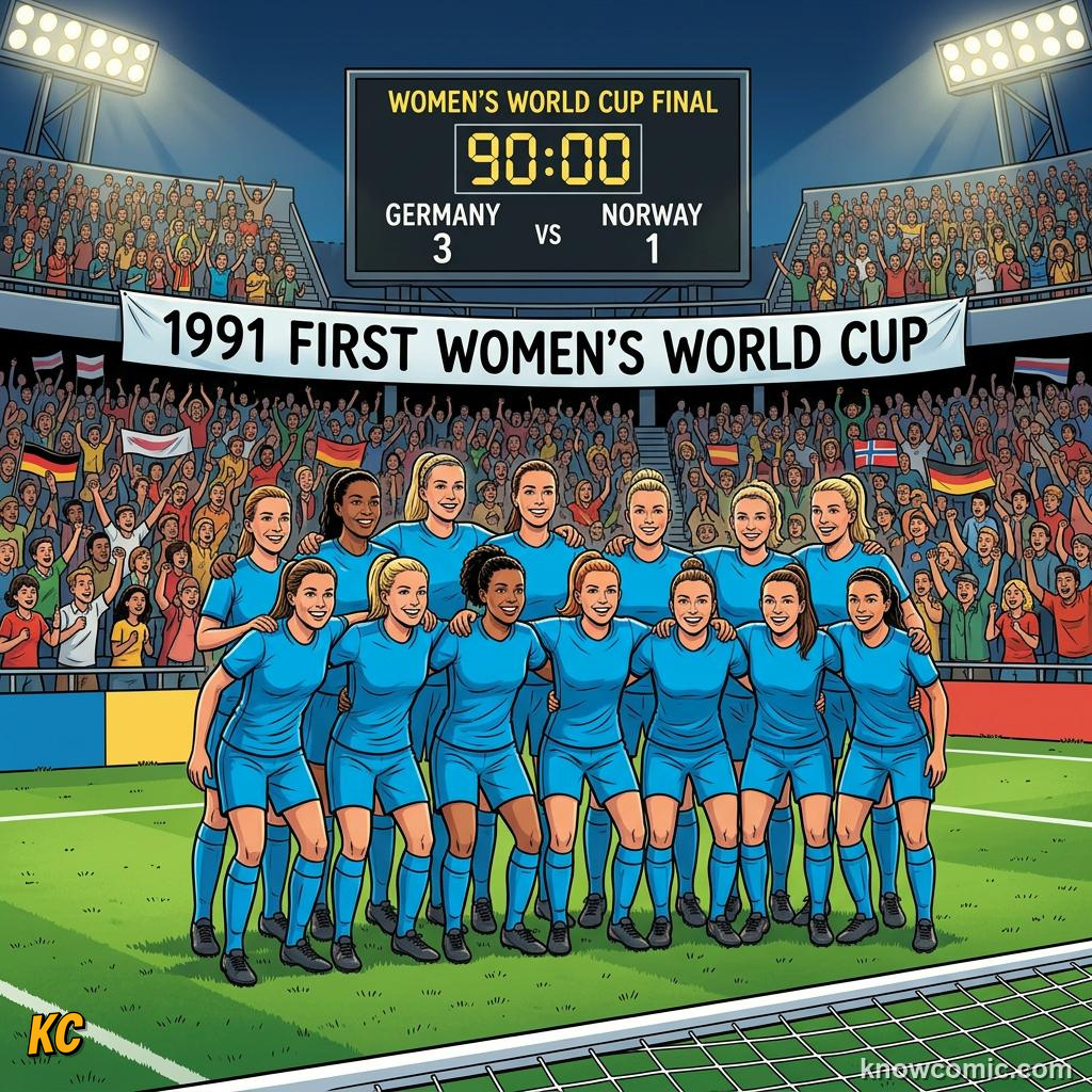 Comic panel titled marta six world cups, zero fear, labelled the growth, from the KnowComic World Cup 2026 lesson on women legends: marta & more