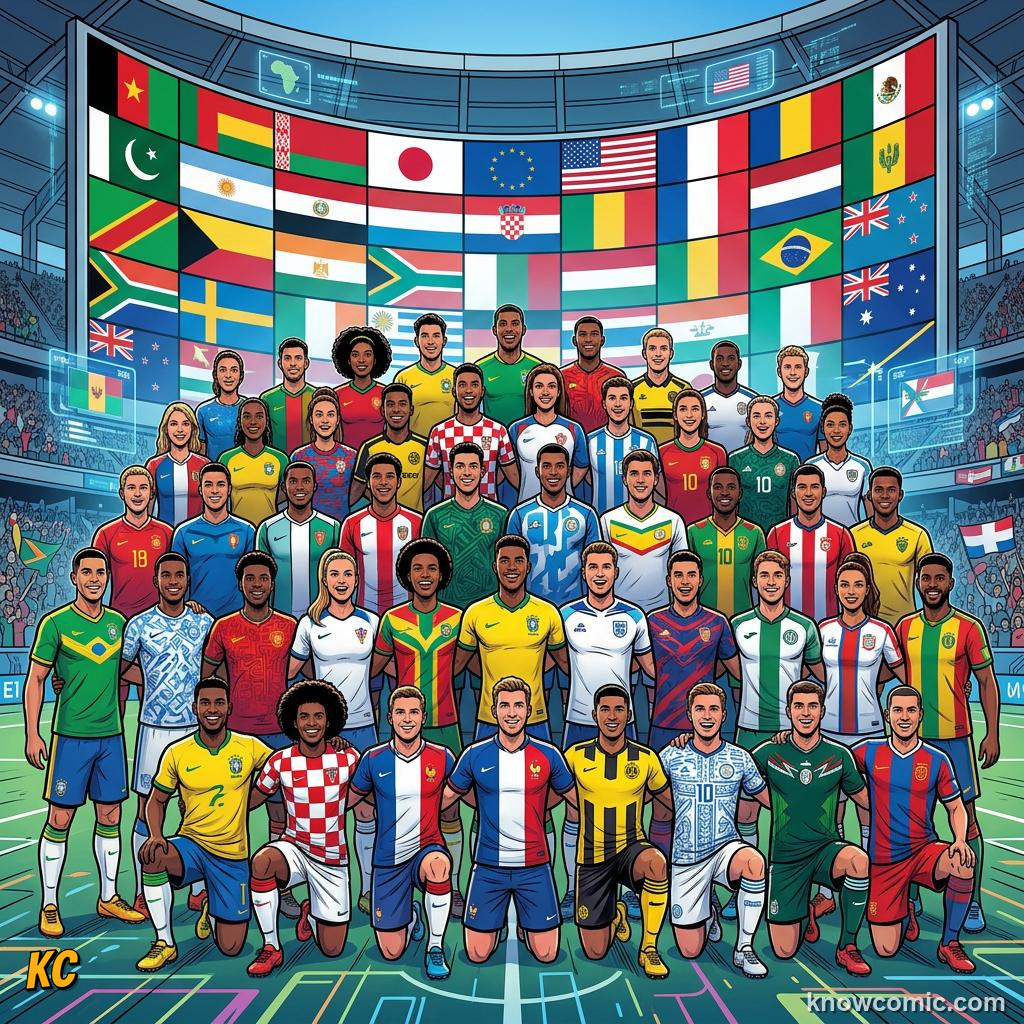 Comic panel labelled the champions, illustrating world cup history: 1930 to today in KnowComic's World Cup 2026 series